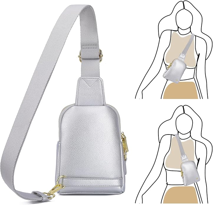 INICAT Travel Small Crossbody Sling Bags Women Cross Body Purses Passport Holder Vegan Leather Fanny Packs Birthday Gifts
