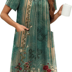 Ekouaer Women Robe Zipper Front Mumu Duster Robes Zip Up Housecoat Soft Sleepwear with Pockets