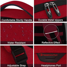 Laptop Backpack,Business Travel Anti Theft Slim Durable Laptops Backpack with USB Charging Port,Water Resistant College Computer Bag for Women & Men Fits 15.6 Inch Laptop and Notebook-Red