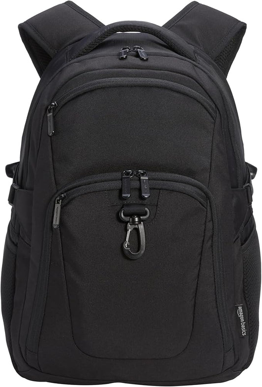 Amazon Basics Travel Laptop Backpack for 15.6 inch Laptop, Black