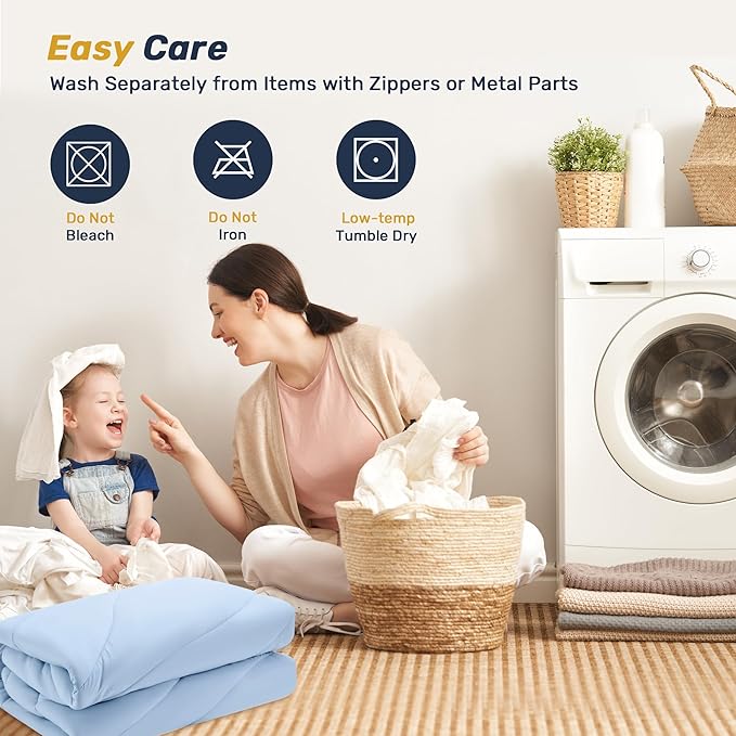 Unikome Ultra Soft Waterproof Queen Size Mattress Pad, Cooling Mattress Protector for Hot Sleepers, 5-Layers Noiseless Washable Mattress Cover with 8"-21" Deep Pocket (Light Blue, 60x80)