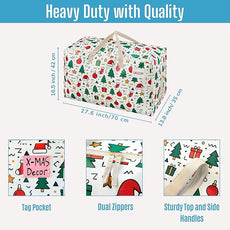 VENO 6 Pack Moving Bags and Large Christmas Decoration Storage Bins with lids. Alternative to Moving Boxes, Packing Supplies for College. Heavy Duty Totes (Jingle Mix, 6 Pack)