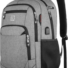 Laptop Backpack,Business Travel Anti Theft Slim Durable Laptops Backpack with USB Charging Port,Water Resistant College Computer Bag for Women & Men Fits 15.6 Inch Laptop and Notebook - Grey