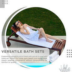 100% Cotton Bath Towel Set of 10-2 Bath Towels, 4 Hand Towels, 4 Wash Cloths, Sustainable, Soft, Highly Absorbent, Combed Cotton 10 Piece Set for Hotels, Spa, Bathroom, Dorm, Silver