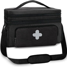 Medicine Storage Bag, Medical Bag Pill Bottle Organizer for Emergency, Medicine Box Empty with Small Portable Pouch, First Aid Box for Travel and Home Storage