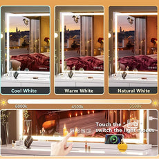 Hasipu Vanity Mirror with Lights and Bluetooth Speaker, 40