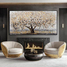 CHUDANHAO Gold Foil Canvas Wall Art Flower Wall Decor Plant Photo Prints Landscape Wall Decorations 29