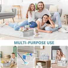 2Pack Shower Caddy Dorm: Portable Bathroom Caddy Organizer with Handle and Holes, Plastic Cleaning Caddy, Hard Shower Basket Storage Tote for Toiletry, College Dorm Room Essentials White/Silver