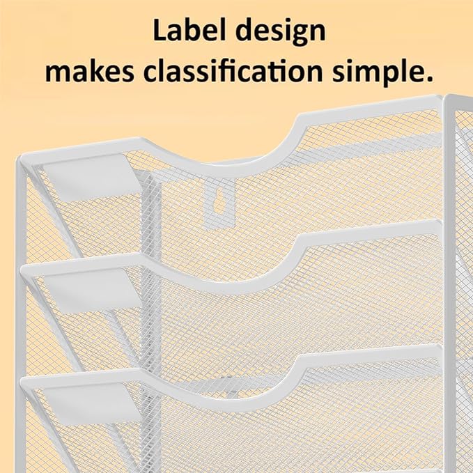Kuntine.B Wall File Organizer (White, 5 Tier)