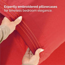 Cal King Size 4 Piece Sheet Set - Comfy Breathable & Cooling Bed Sheets Set - Hotel Luxury Bedding for Women, Men, Kids, Teens, Boys & Girls - Deep Pockets, Ultra-Soft, Wrinkle Free - Oeko-Tex - Red