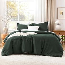 Litanika Comforter Set, Lightweight Solid Bedding Comforter Set, Fluffy Down Alternative Bed Set, Forest Green, King