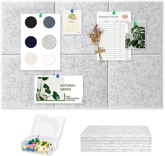 Large Cork Board Tiles for Wall with Push Pins, 36"x24" Bulletin Board Sets, Self-Adhesive Pin Board | Magrowill 6 Packs Felt Panels for Office Home Classroom Dorm