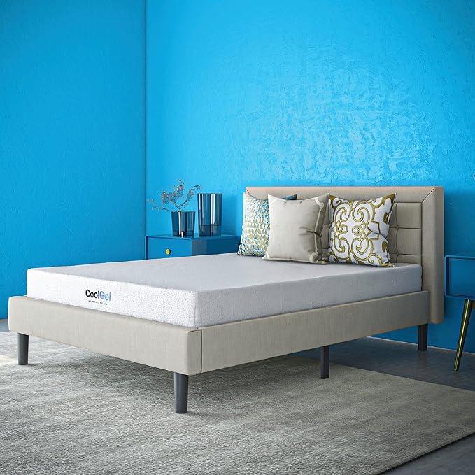 Cool Gel 8 Inch King Mattress Memory Foam Medium Firm, King Size Memory Foam Mattress Cooling, Made in the USA, 8" Depth with Pressure Relief, CertiPUR-US Certified No Fiberglass, CoolGel Bed