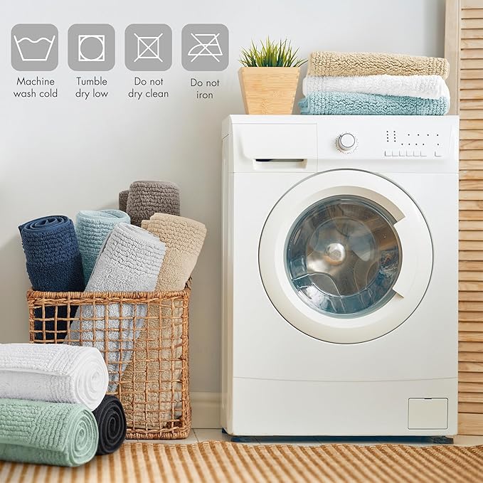 Madison Park Splendor Reversible 100% Cotton Tufted Bathroom Rug-3000 GSM Hotel Quality Luxurious Plush Medium Pile Bath Mat Absorbent, Quick Dry, Shower Room Décor, 24x36 Grey