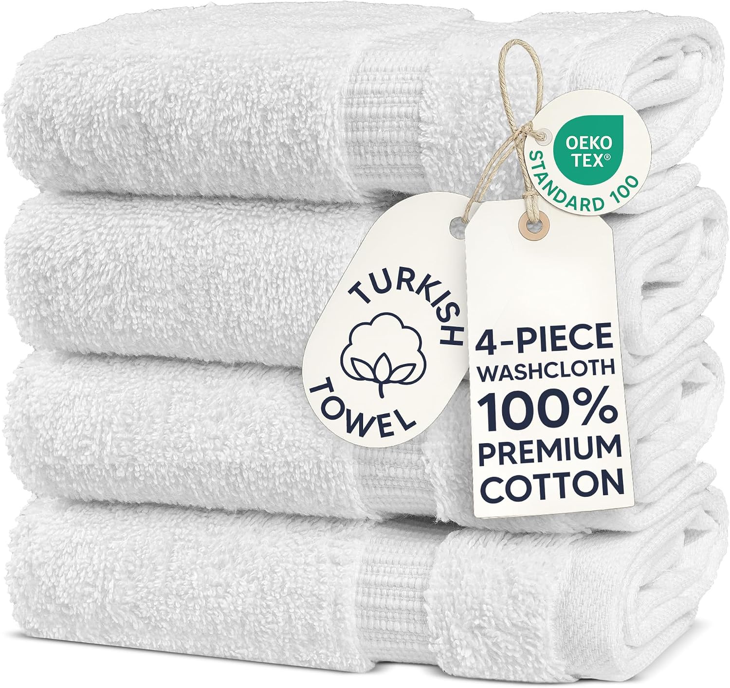 Chakir Turkish Linens 4 Piece Bath Towel Set, 100% Cotton Luxury Turkish Towels for Bathroom, Soft Absorbent Bath Towels, 27 x 54 Inches, Gray