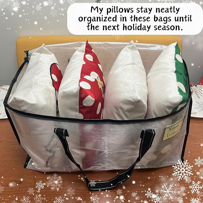 VENO 10 Pack Moving Bags, Christmas Storage Bins, Moving Boxes Alternative, Comforter and Blanket Storage Bags, College Dorm Packing Supplies, Foldable Heavy-Duty Tote (Clear, 10 Pack)