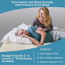 7 Zone Green Natural Organic Latex Mattress Topper Twin XL Size - 3 inch - Medium Firmness - GOLS Certified Latex Foam Bed Pad for College Dorm Room Durable and Breathable Zonal Support