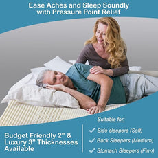 7 Zone Green Natural Organic Latex Mattress Topper California King Size - 2 inch - Soft Plush Pillow Top - GOLS Certified Latex Foam Bed Pad for Side Sleepers Zonal Support Durable and Breathable