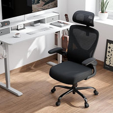 Ergonomic Office Chair - Mesh Desk Chair with Adjustable Lumbar Support High Back Computer Gaming Chairs - Big and Tall Office Chairs Adults, Comfortable for Long Hours, Black