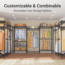 VIPEK V5 Plus Large Portable Closet Rack Freestanding Wardrobe Closet, Multi-Functional Clothes Rack Heavy Duty Metal Clothing Rack for Hanging Clothes, 85.4