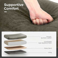 MAISON ARTS Grey Counter Height Bar Stools Set of 2 for Kitchen Counter Solid Wood Legs with Faux Leather Saddle Seat Farmhouse Barstools for 34