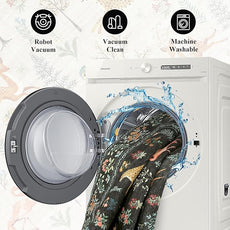 DUKINO 4x6 Rug, Washable Animal Area Rug with Non Slip Vintage Design, Indoor Soft Low Pile Carpet for Bedroom, Nursery, Dining Room, Farmhouse, Playroom, Black