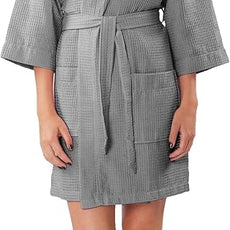 Turquaz Lightweight Short Robes For Women Waffle Kimono Bathrobe - Soft, Fast-Drying, Long-Lasting Cotton Blend