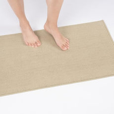 Cotton Paradise 100% Cotton Non Slip Bath Mats for Bathroom, 20x34 inch Soft Absorbent Quick Dry Machine Washable Floor Bath Mat, Beige Bath Rug