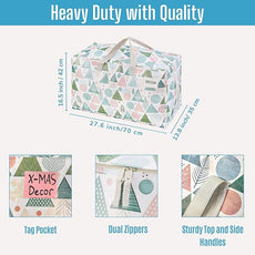 VENO 2 Pack Moving Bags and Large Christmas Decoration Storage Bins with lids. Alternative to Moving Boxes, Packing Supplies for College. Heavy Duty Totes (Pastel Forest, 2 Pack)