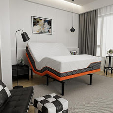 ESHINE Adjustable Bed Frame with Matt Queen(Medium Soft), Memory Foam Hybrid 14 Inch Matt, Bluetooth App Control, Wireless Remote, 5 Minutes Installation, Head and Foot Incline, 2000 Series