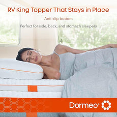 Dormeo RV Short King Cooling Mattress Topper, 3-Inch with Octaspring® Technology for Optimal Back Support, Medium Firmness