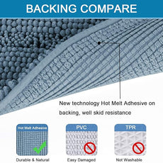 H.VERSAILTEX Bath Mats for Bathroom Non Slip Extra Thick Chenille Striped Bath Rug 24