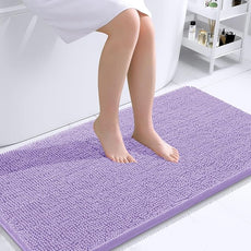 OLANLY Bathroom Rugs 44x24, Extra Soft Absorbent Chenille Bath Rugs, Rubber Backing Quick Dry, Machine Washable Bath Mats for Bathroom Floor, Tub and Shower, Home Decor Accessories, Lavender