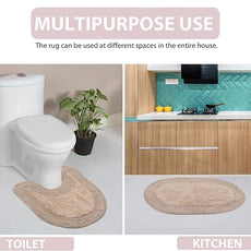 Home Weavers Double Ruffle Collection 100% Cotton Bathroom Rugs Set, Washable Rug, Extra Soft and Absorbent Bath Rug, Kitchen Mat, Bath Mat Set, Bath Floor Mat Non Slip, 24