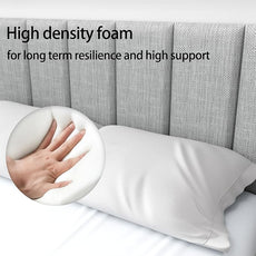 Upholstered Wall Mounted Headboard, Acoustic Panel, Peel and Stick Wall Padding, Light Grey Dorm Towel Fabric, 6-Pack