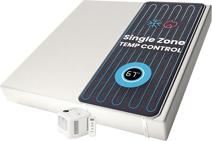 Chilipad Cube Bed Cooling System - Cooling & Heating Mattress Topper, Custom Bed Temperature, Cool Sleep Enhancement, Temp Range of 60-115°F, ME Half Cal King Bedsize (36" W x 84" L), Model CP508