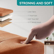 BRIAN & DANY Ottoman with Storage, Small Storage Ottoman for Dorm, Linen Folding Ottoman Foot Stool with Legs for Living Room and Bedroom, 15