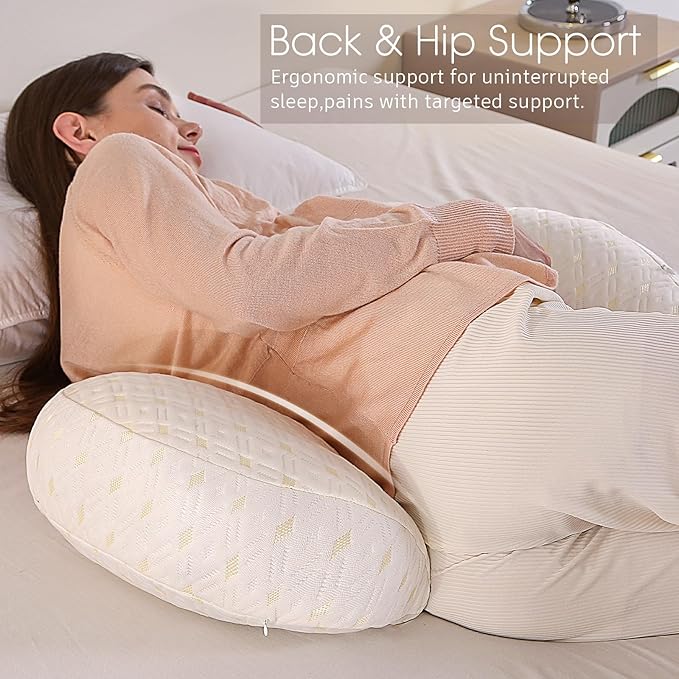 BATTOP Pregnancy Wedge Pillow Support Body,Portable Belly Wedge Pillow with Cooling Cover,Adjustable Maternity Pillow for Sleeping,Support Legs,Back,Knees,Travel Pregnancy Pillows