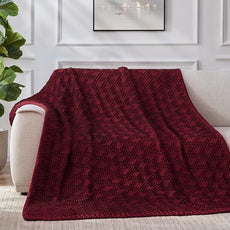 Knitted Weighted Blanket for Adult, Chunky Knit Weighted Throw for Sleep 60