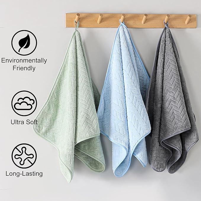 Ferdilan 8 Pack Gray Bath Towel Set, 2 Extra Large Bath Towel Sheets, 2 Hand Towels and 4 Washcloths Ultra Soft and Absorbent Chair Towels for Bathroom, Quick Dry Towel for Home Hotel