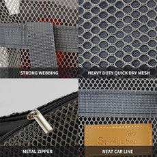 Mesh Shower Caddy Bag Portable Hanging Toiletry and Bath Organizer with Zipper for Travel, Gym, Camping, College Dorms, Beach