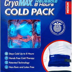 Cryo-Max Cold Pack, 8 Hour Reusable Cold Therapy Ice Pack for Elbows, Knees, Neck + More, Medium, 6