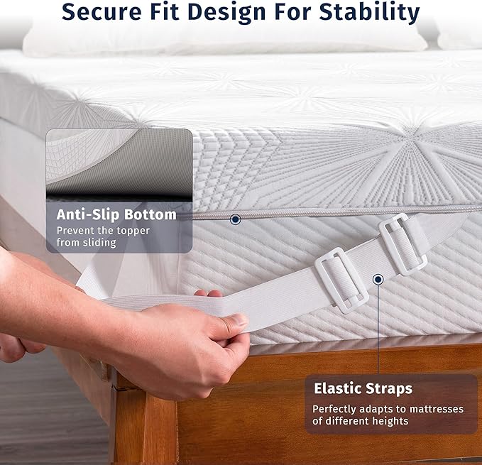 Ballad 3 Inch Gel Memory Foam Mattress Topper Full Size, High Density Cooling Pad with Premium Removable Cover, Pressure Relief Bed Topper, (CertiPUR-US & Oeko-Tex Certified)