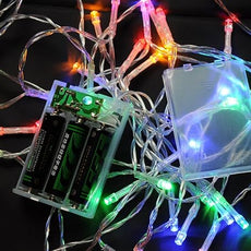 Karlling Battery Operated Christmas Lights,13 ft Short Clear Wire String Led Twinkle Fairy Light for Small Mini Xmas Tree and Wedding Party Indoor/Outdoor Decoration(Multicolor,10 Pack)