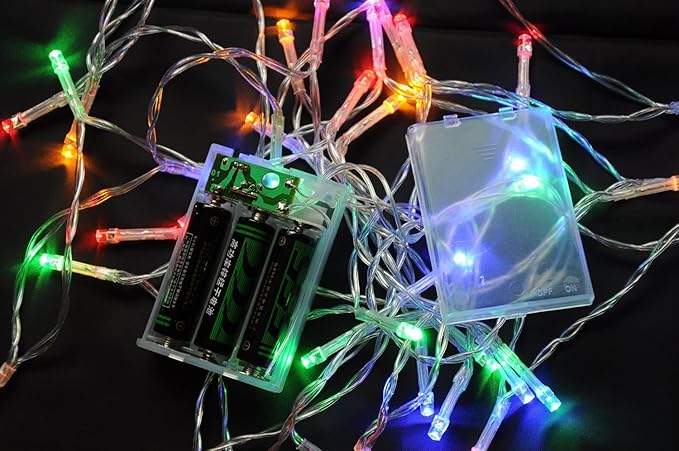 Karlling Battery Operated Christmas Lights,13 ft Short Clear Wire String Led Twinkle Fairy Light for Small Mini Xmas Tree and Wedding Party Indoor/Outdoor Decoration(Multicolor,20 Pack)