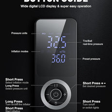 SMART JERRY - Tire Inflator Portable Air Compressor | Cordless Mini Bike Tire Pump with Gauge | Dual-Power Electric 12V Air Compressor for Auto, Motorcycles, Bikes, Balls | Fast Inflation Max 150 PSI