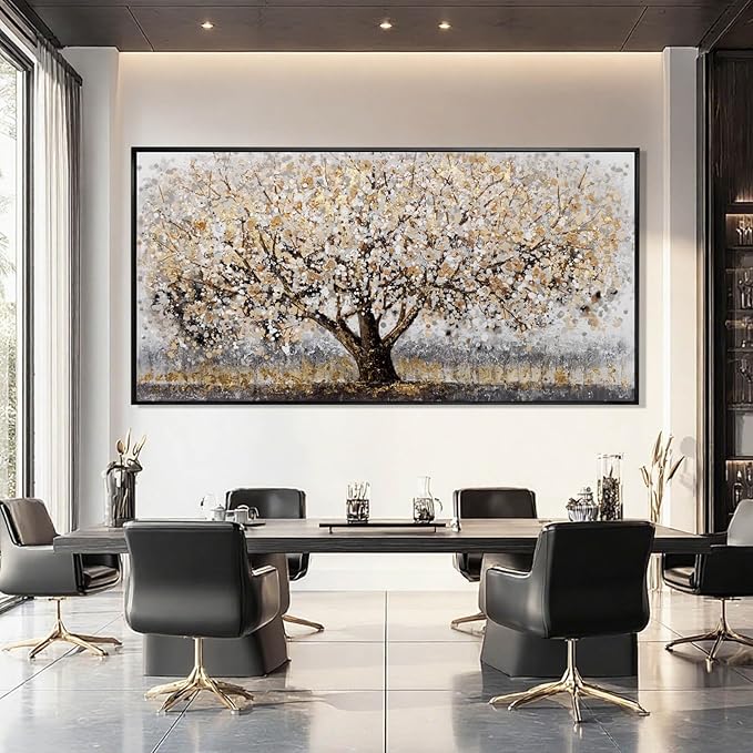 Brown and White Framed Wall Art Floral Wall Prints Botanical Wall Decor Nature Wall Posters 24"x48" Pictures for Bedroom Kitchen Artwork