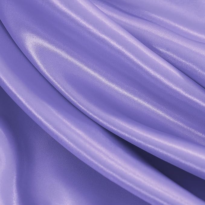 Satin Sheets Full Size - 4 Pieces Luxury Silky Soft Bed Sheets, Wrinkle-Free Lavender Satin Silk Sheet Set with 1 Deep Pocket Fitted Sheet, 1 Flat Sheet, 2 Pillow Cases
