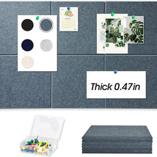 Thick Cork Board Tiles for Wall with Push Pins, 36