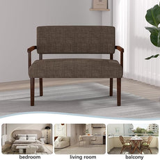 Accent Chair 2 Seat, Arm Chairs with Soft Seat and Armrests for Living Room, Love seat for Dining, Reading, and Waiting Rooms (Brown)